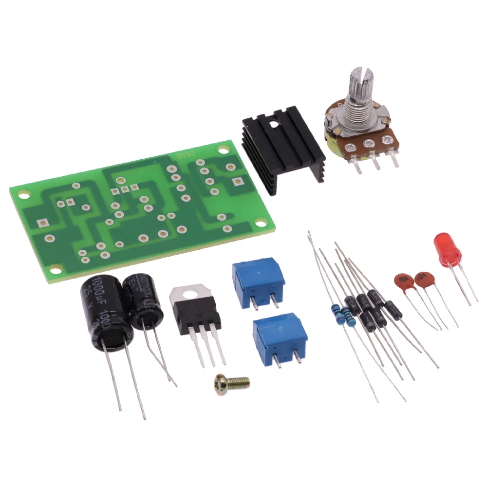 LM317 Adjustable Regulated Power Supply Kit Continuous Adjustable DC Power Supply DIY Teaching Training Parts 1.5V-12V