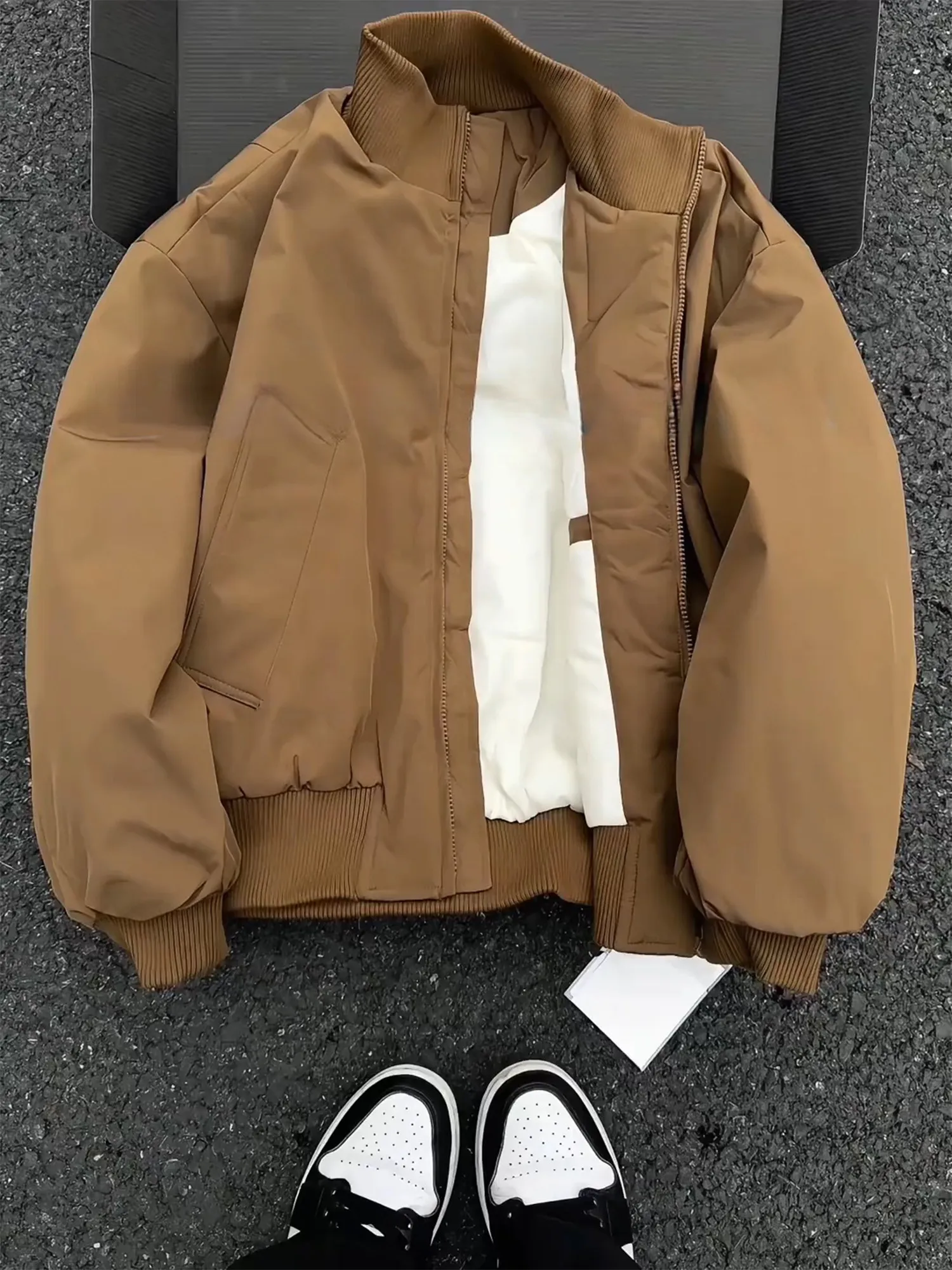 

Коричневое хлопковое пальто American Sle Pilot Jaet, мужское осенне-зимнее бейсбольное пальто с воротником-стойкой, Thiened из полиэфирного волокна