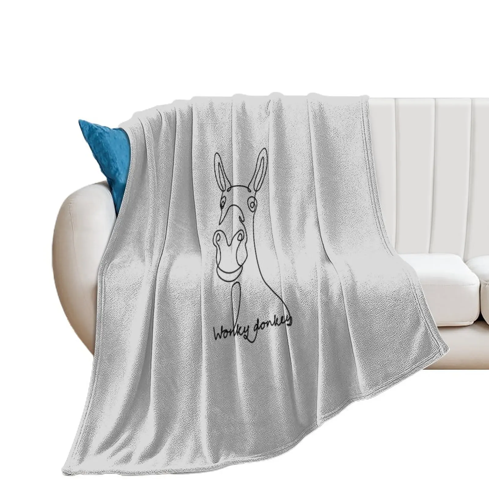 wonky donkey (white/ light grey) Throw Blanket Plush anime halloween Kid'S Blankets