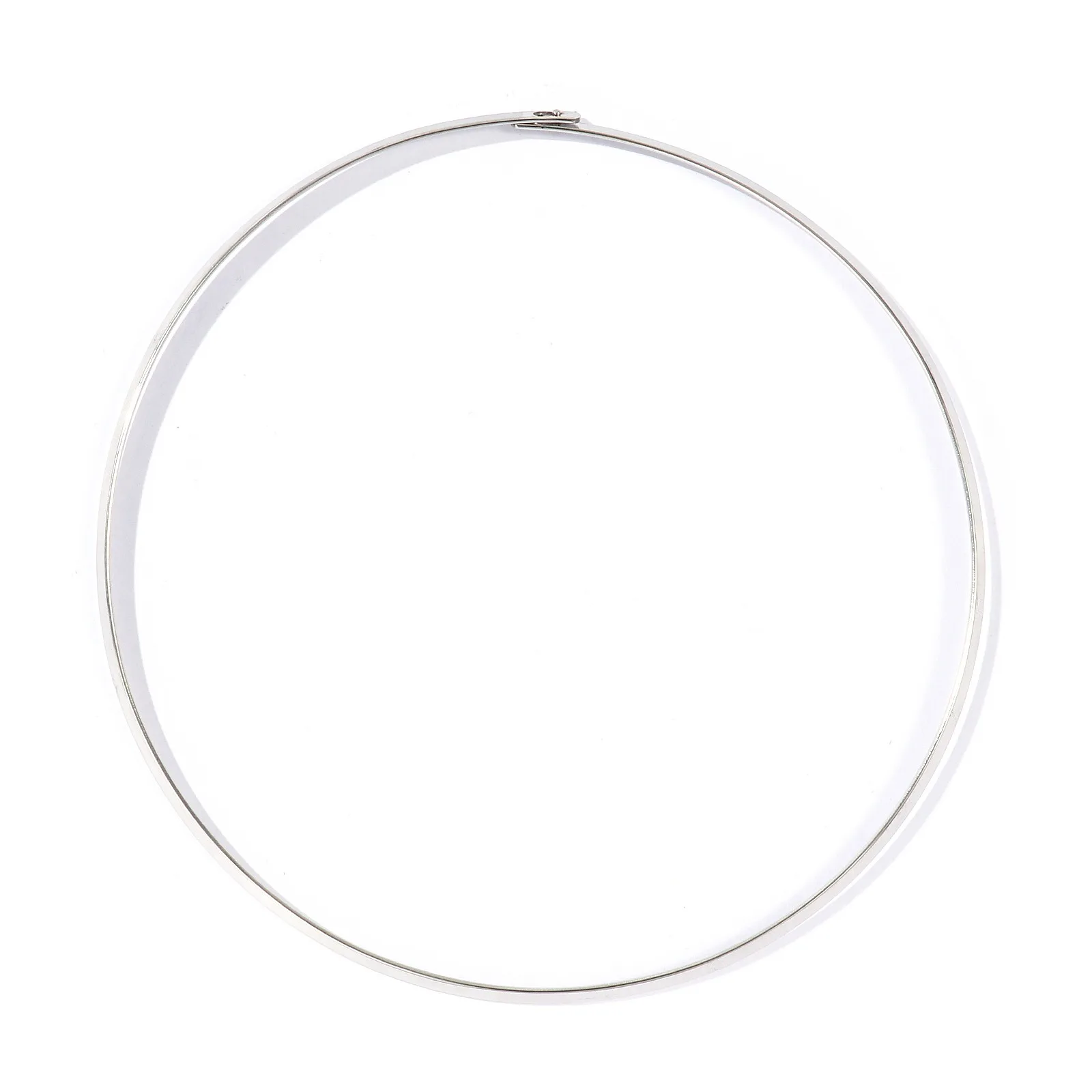 304 Stainless Steel Collar Choker Necklace Silver Color For Men Women Minimalist Adjustable Neck Ring Punk Goth Jewelry Gift