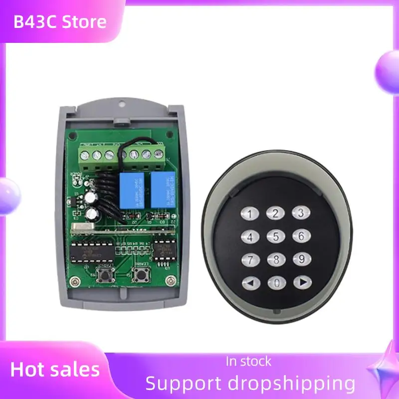 

B14C Wireless Numeric Keypad 433MHZ Universal Rolling Code Receiver For Automatic Garage Door Opener For Swing Gate Sliding Gate