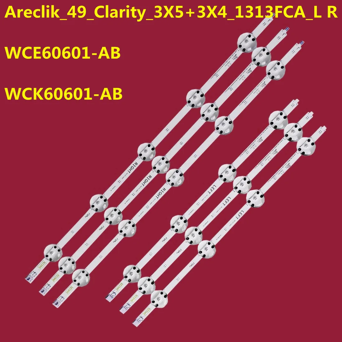 5set LED Backlight Strip For  49VLX6000 49VLX6950 49VLX7010 49VLX7020 49VLX7980 49VLX8000 A celik_49_Clarity_3X5+3X4_1313FCA