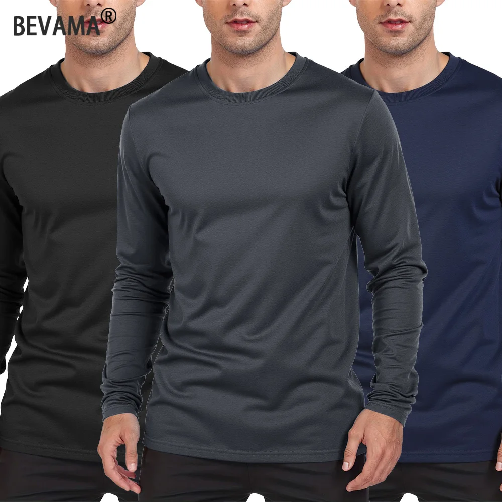 

Men's Long Sleeve T Shirts Solid Color Casual Tops Spring Autumn High Quality Male T-Shirt Loose Men Classic Clothing