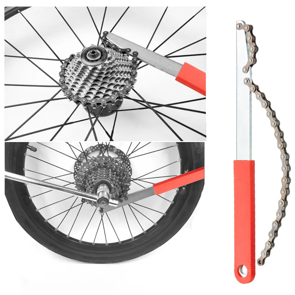 Bike Sprocket Remover Chain Whip Tool Flywheel Cassette Lockring Freewheel Removal Tool Turner Bicycle Chain Repair Wrench