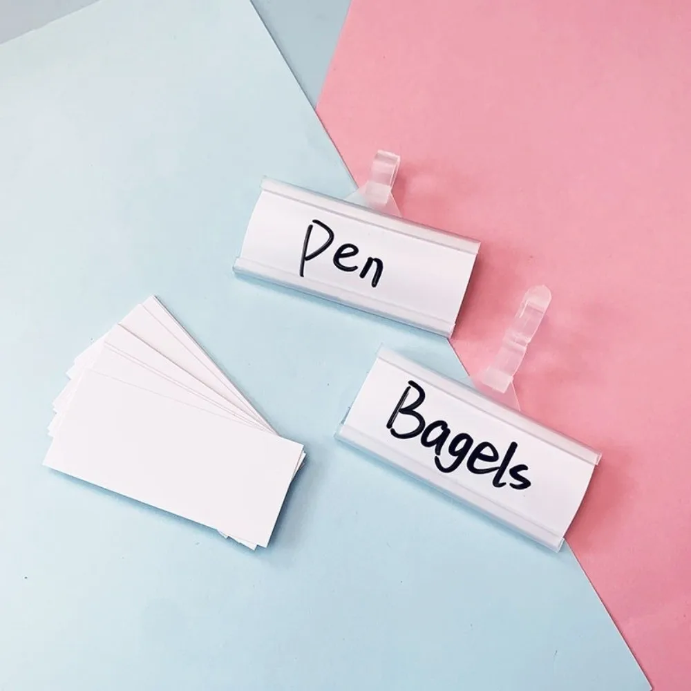 10Pcs Practical Plastic Price Tag Holder Translucent Hanging Label Holder Snapon Lockon Sign Card Holder Wire Shelf