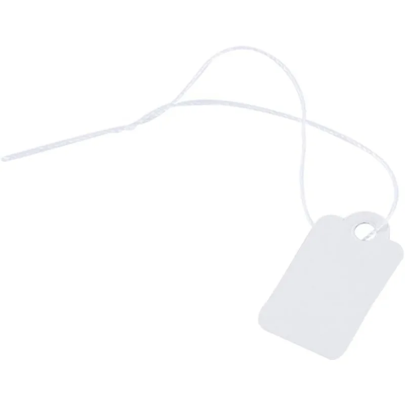 500 PCS Rectangular White String Marking Tags Gift Tags Jewelry Price Tags Clothing Display Tag Price Label Design Blank