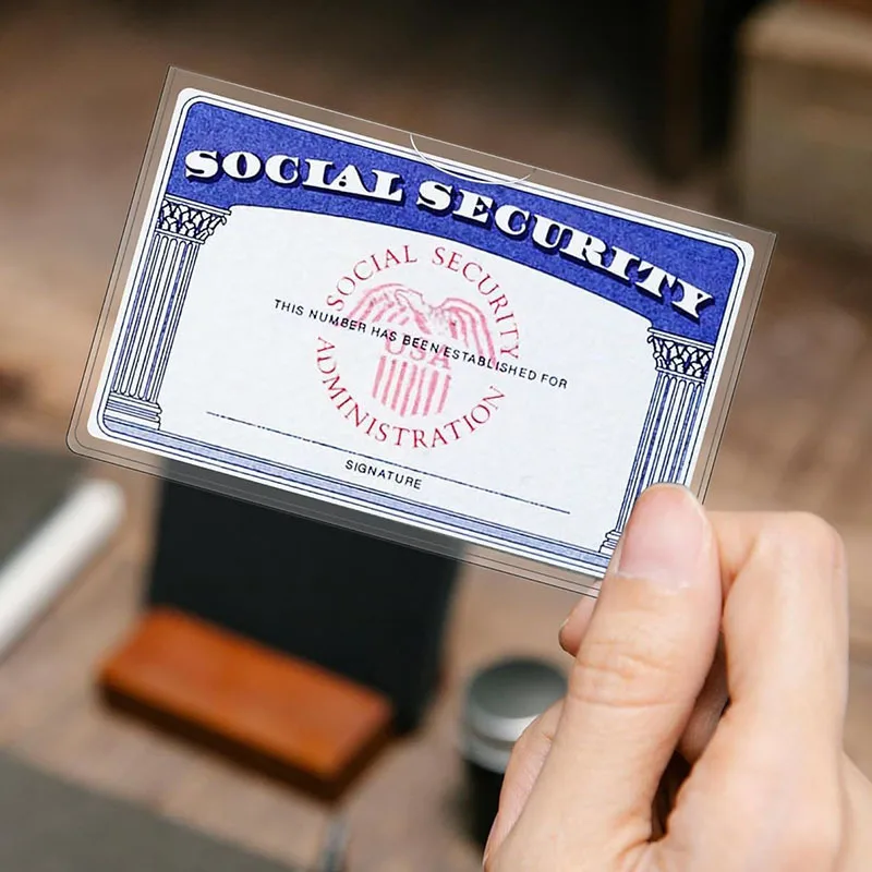 10-Piece Social Security Card Holders - Durable PVC, Scratch-Resistant, Easy to Carry for Daily Use