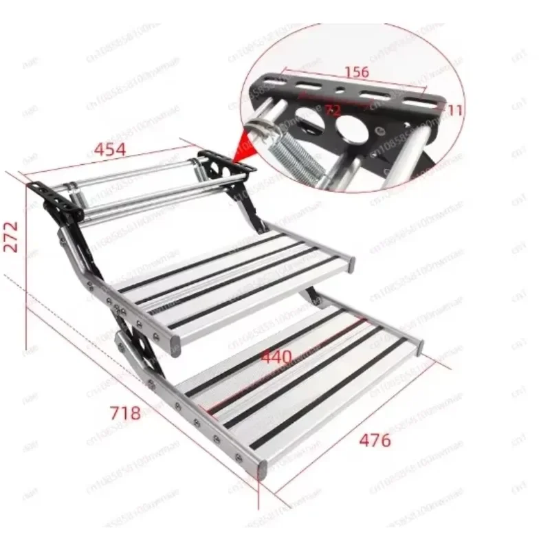 Manual double step folding aluminum RV platform steps, suitable for RVs, camper parts