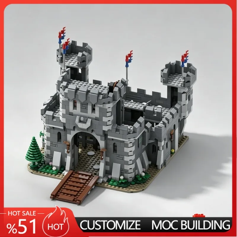 1527 PCS Black Monarch'S Castle Remake Medieval MOC Building Blocks Model DIY Assembly Educational Toy For funs Birthday Gifts