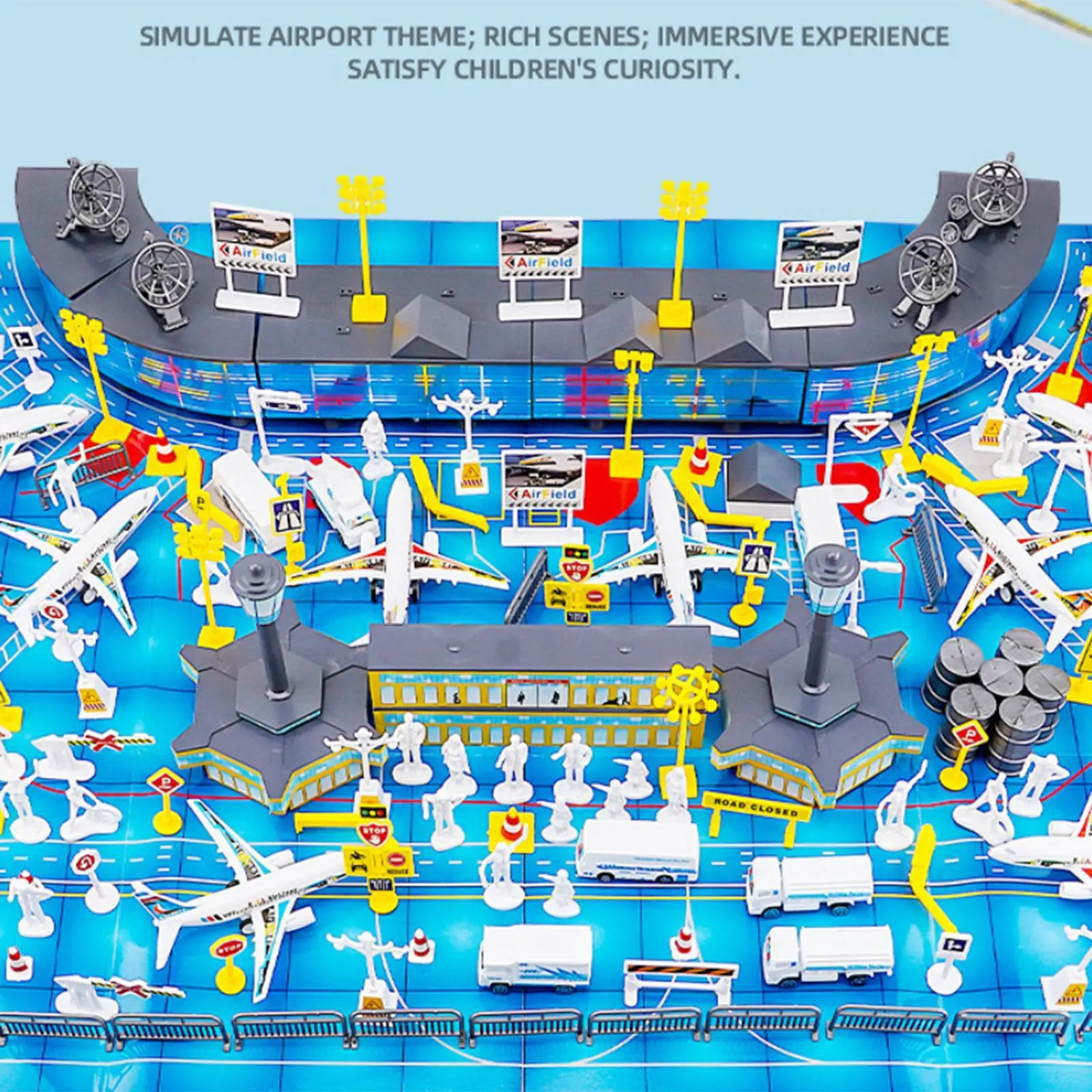

Airport Scene Playset Simulation Aircraft Model Educational Toys for Kids Toy Planes for Boys Gift