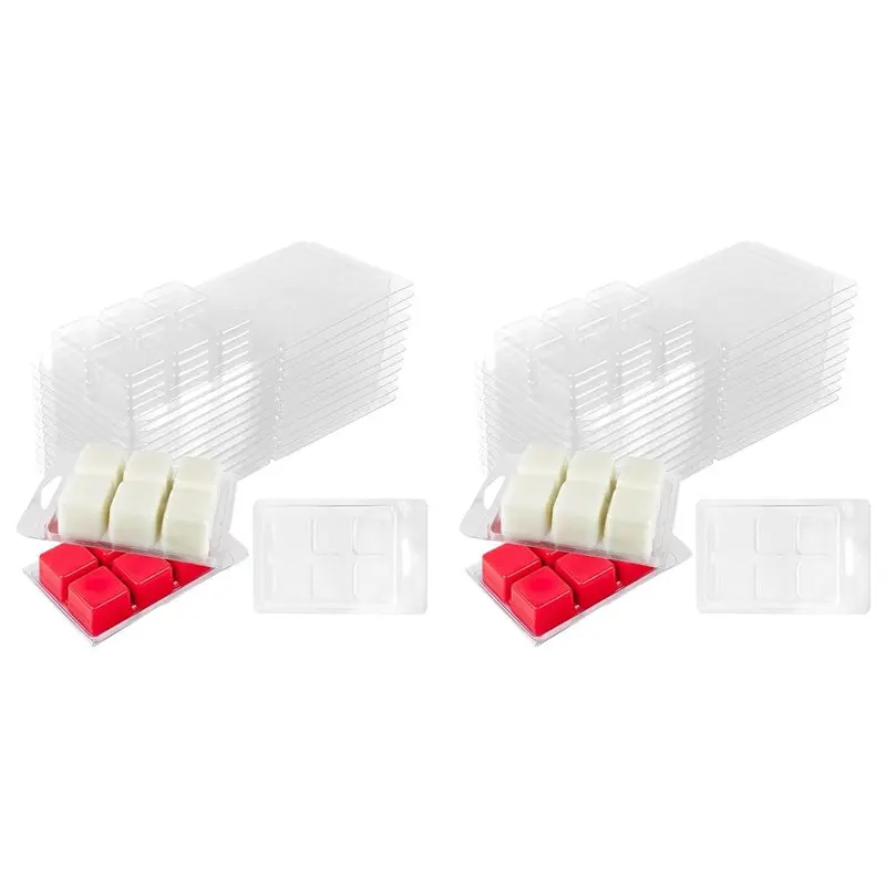 

【ЭФФЕКТИВНЫЙ 】60 шт. контейнер для расплава воска, раскладушка, упаковочная коробка для пластиковых прозрачных пустых восковых свечей, упаковочный контейнер для тарта