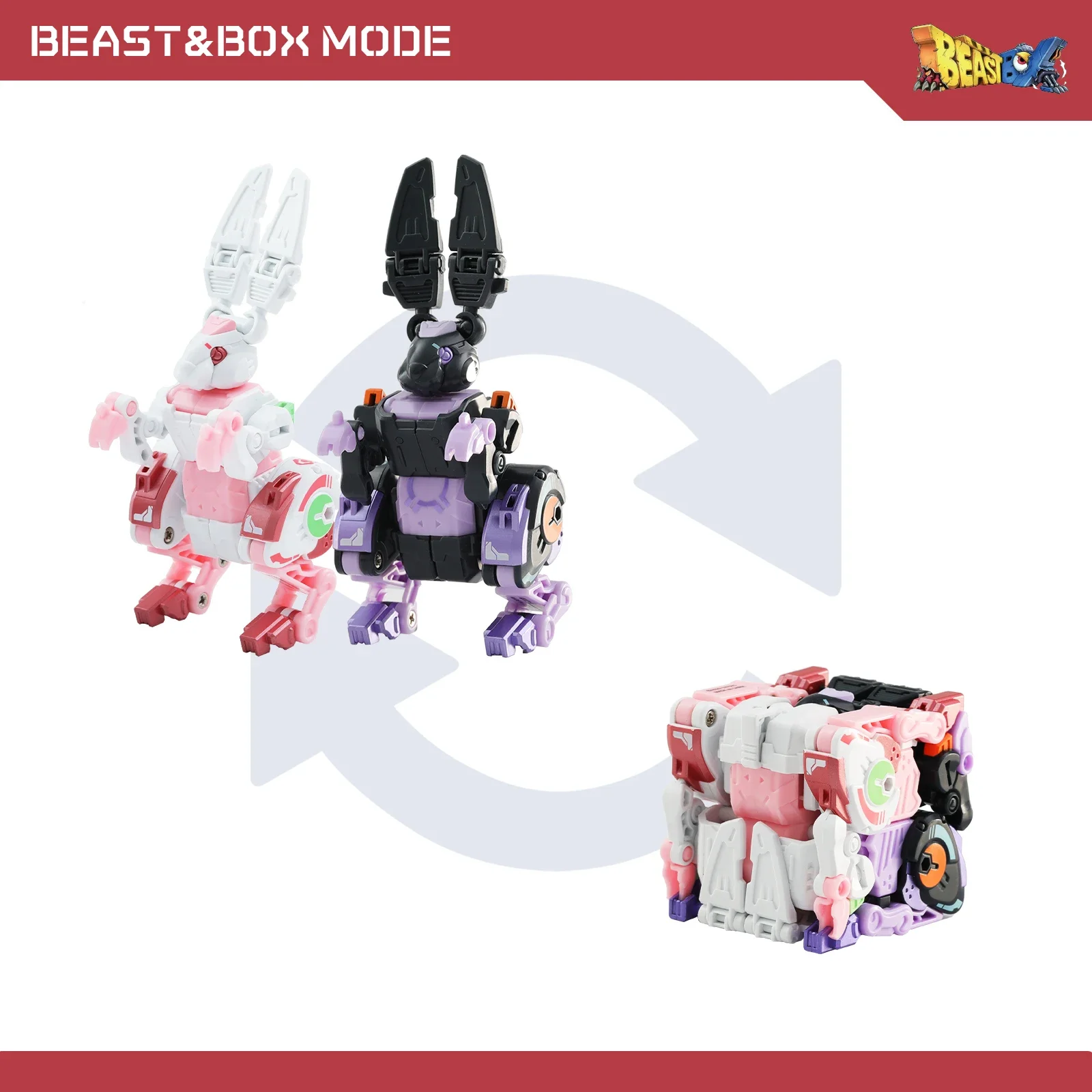 52TOYS BeastBox BB-54 IRONBLOOD LOYALHEART Deformation Alloy Rabbits Toys Action Anime Figures Cube Box Display Converting Gifts