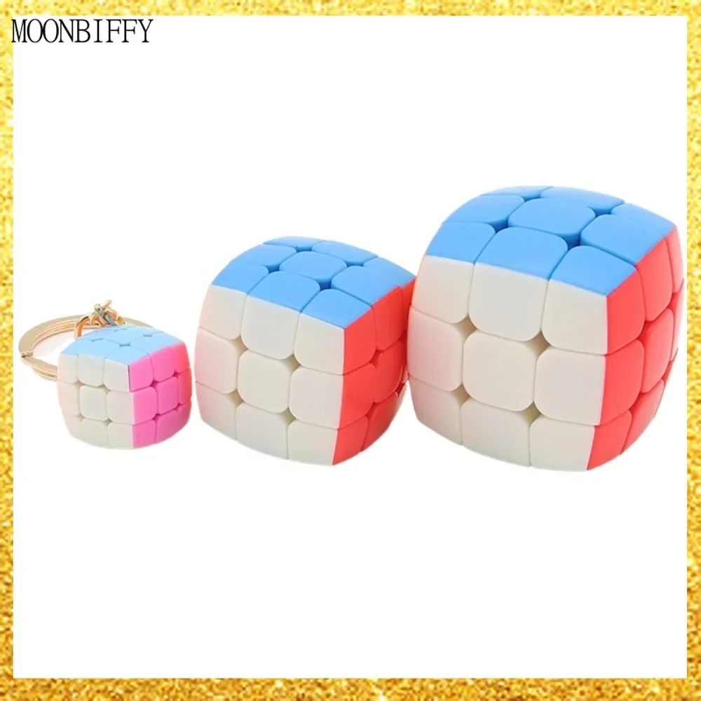 

Mini Smooth Solid Color Cube Keychain 3x3x3 Magic Cubes Puzzle for Beginner Learning Educational Games Toys for Adults/ Children