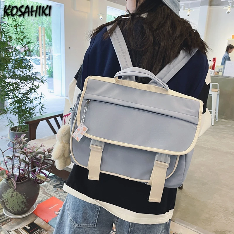 

Korean Chic Sweet Y2k Aesthetic Backpacks Women Kawaii Preppy All Match Handbags New Fashion Patchwork Contrast Color Schoolbags