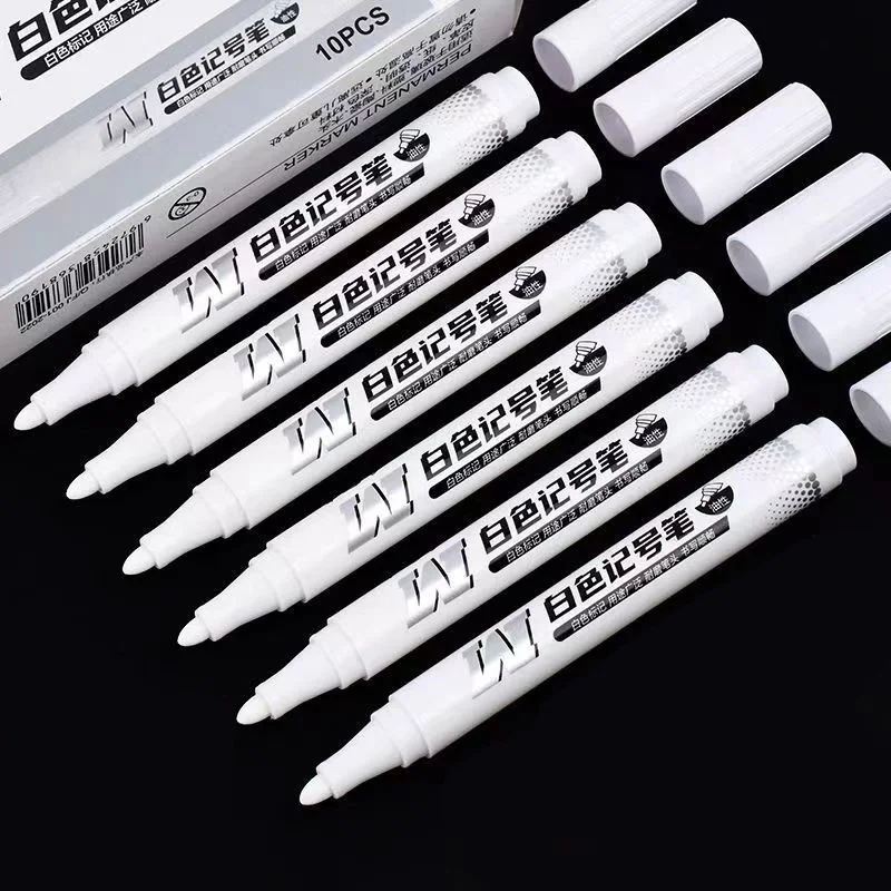 1PCS White Marker Pen Oily Waterproof Tire Marking Label Pen Graffiti Rubber Signature Pen Graffiti Marker Large Head Pen