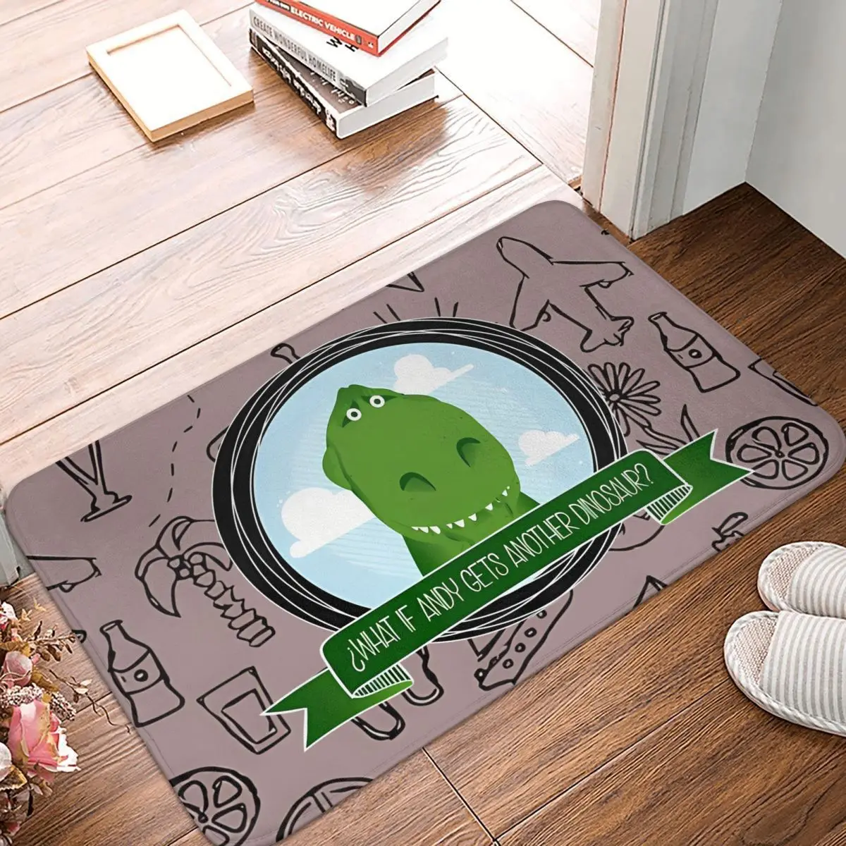 Toy Story Bathroom Mat Rex Is Scared Doormat Kitchen Carpet Outdoor Rug Home Decor