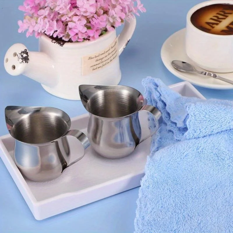 Coffee Milk Frothing Pitcher Cup Stainless Steel Espresso Creamer Pitchers Ounce Measuring Cup with Pouring Spout Coffeeware