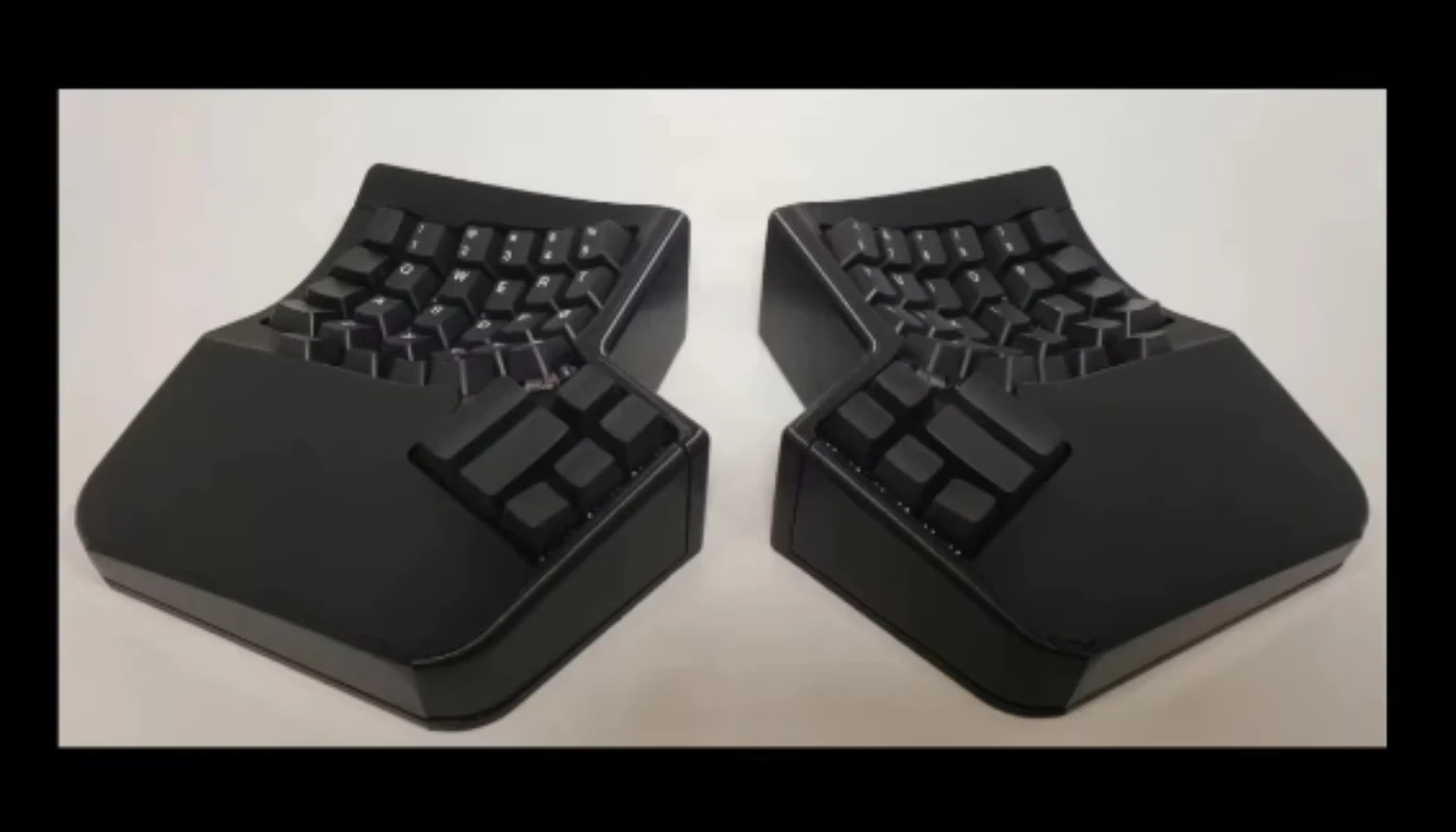 Custom Kinesis Curved Split Keyboard Kit 2.4GWireless Hot Plug Split Ergo Keyboard Kit Layout Prog Rammable VIA Key Fdm 3D Print