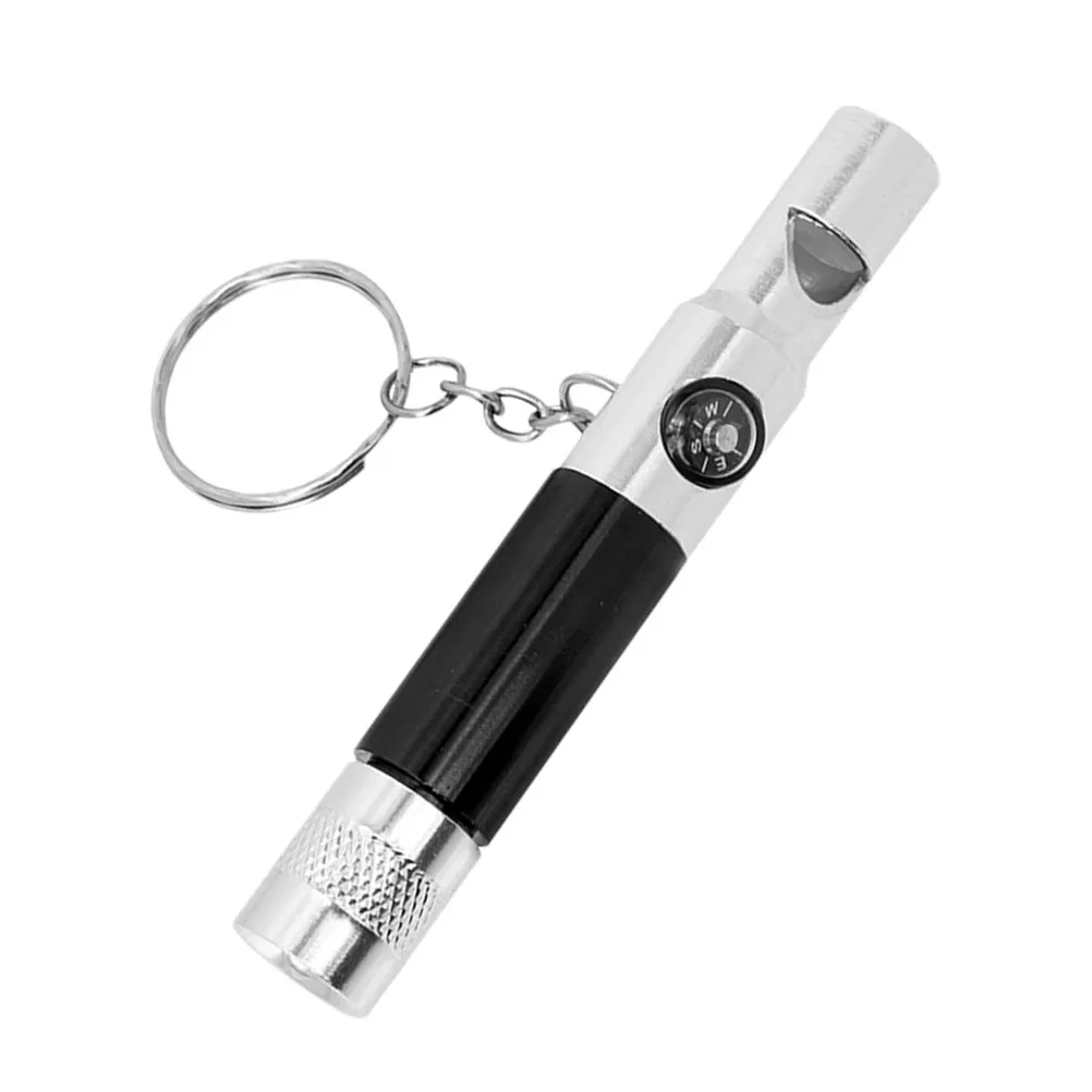 

Survival Whistle Aluminum Alloy with Compass Flashlight Keychain Loud Volume Outdoor Emergency Hiking Camping Survival Gear Tool