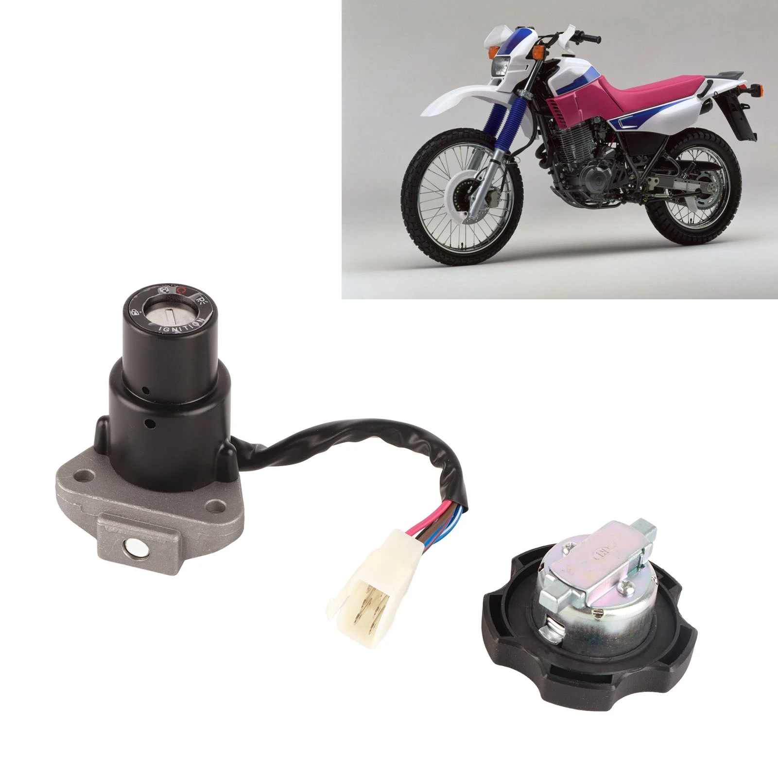 

Выключатель зажигания мотоцикла, комплект замка крышки топливного бензобака с ключом, набор электрических переключателей для XT600 TW200 DT200 DT200R XT225 Serow 22