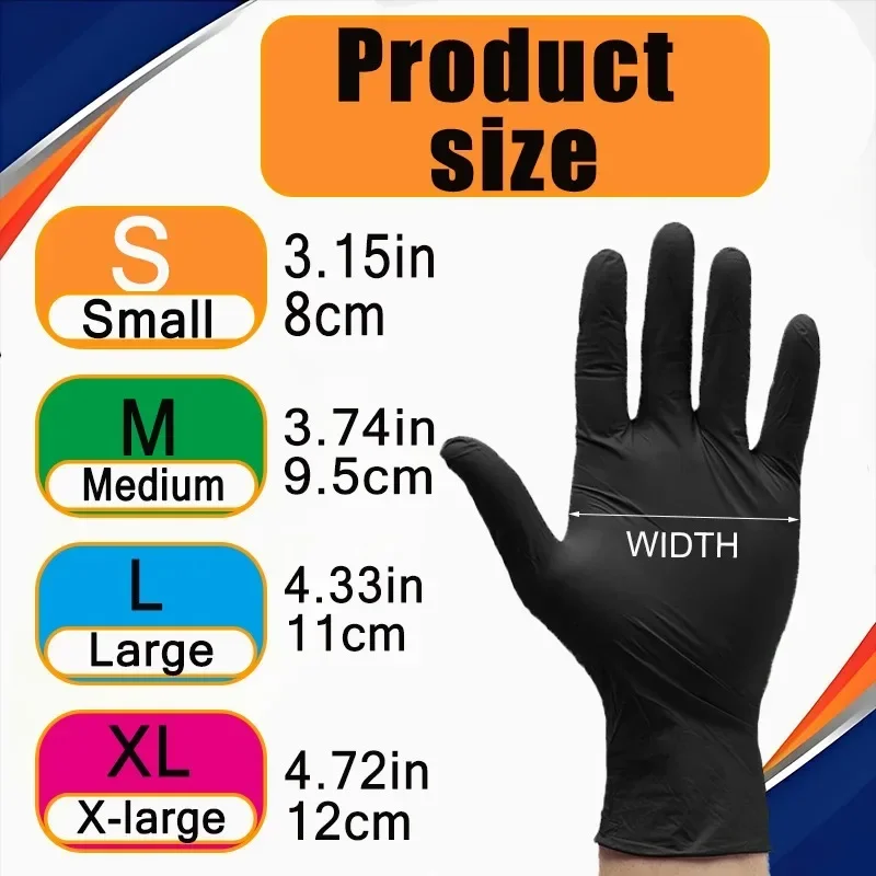 20/50/100PCS Disposable black nitrile gloves, high-quality nitrile gloves for household use,  household cleaning