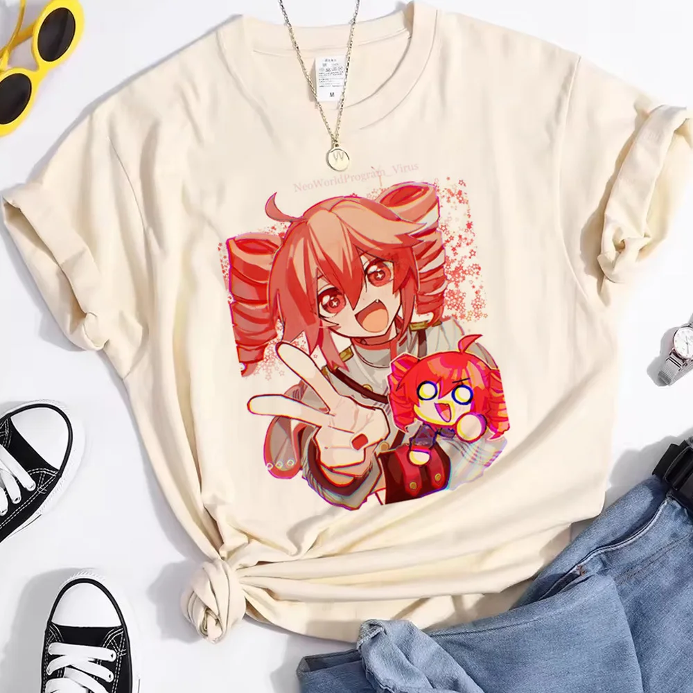 Image of Kasane Teto-Shirt für Mädchen, klassische Grafik, Universitäts-Hip-Hop-Streetwear-Shirt der 80er Jahre, bunt, bequem, klassisch, Punk, Y2k, atmungsaktiv