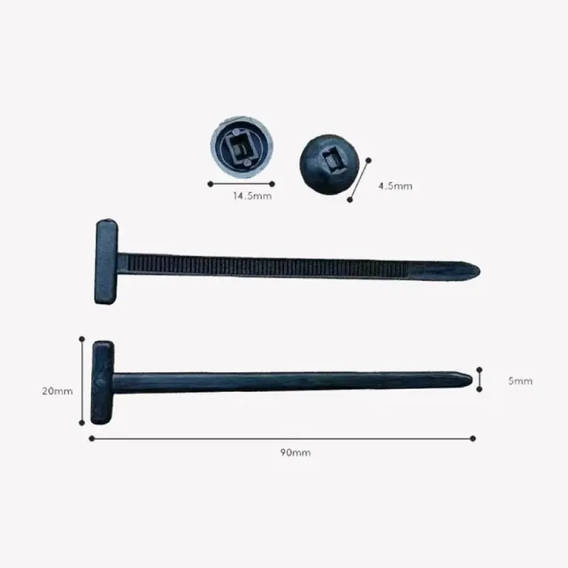60pcs Universal Nylon Cable Tie Buckle-Heavy Duty Zip Ties Holder with Pin Button Design Plastic Cable Ties Tool Fasteners Car