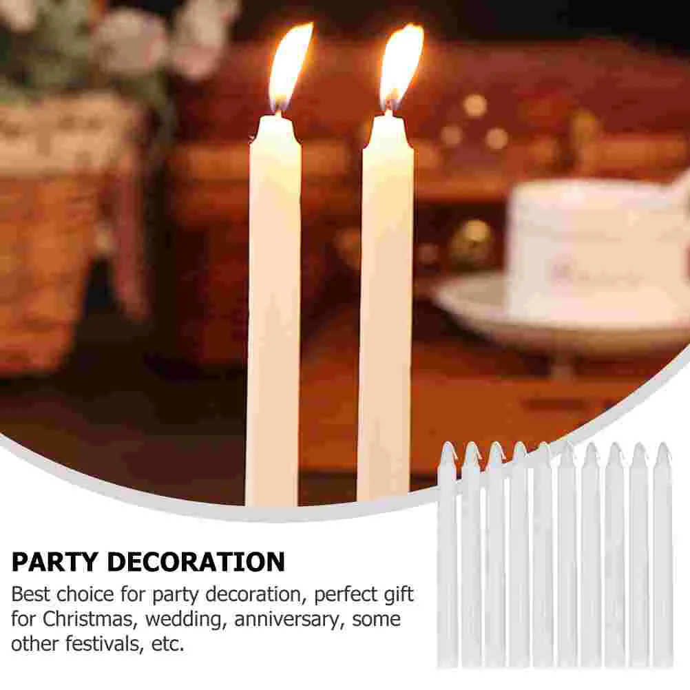 10pcs Taper Candles Long Taper Candles Party Decorative White Paraffin white candles candles white