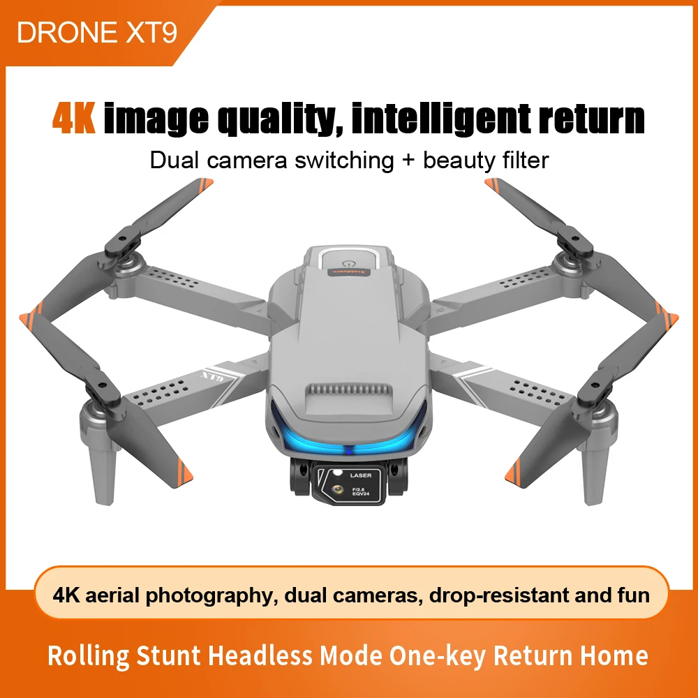 XT9 Aerial folding drone optical flow positioning aircraft pixel high-definition dual lens fixed height remote-controlled