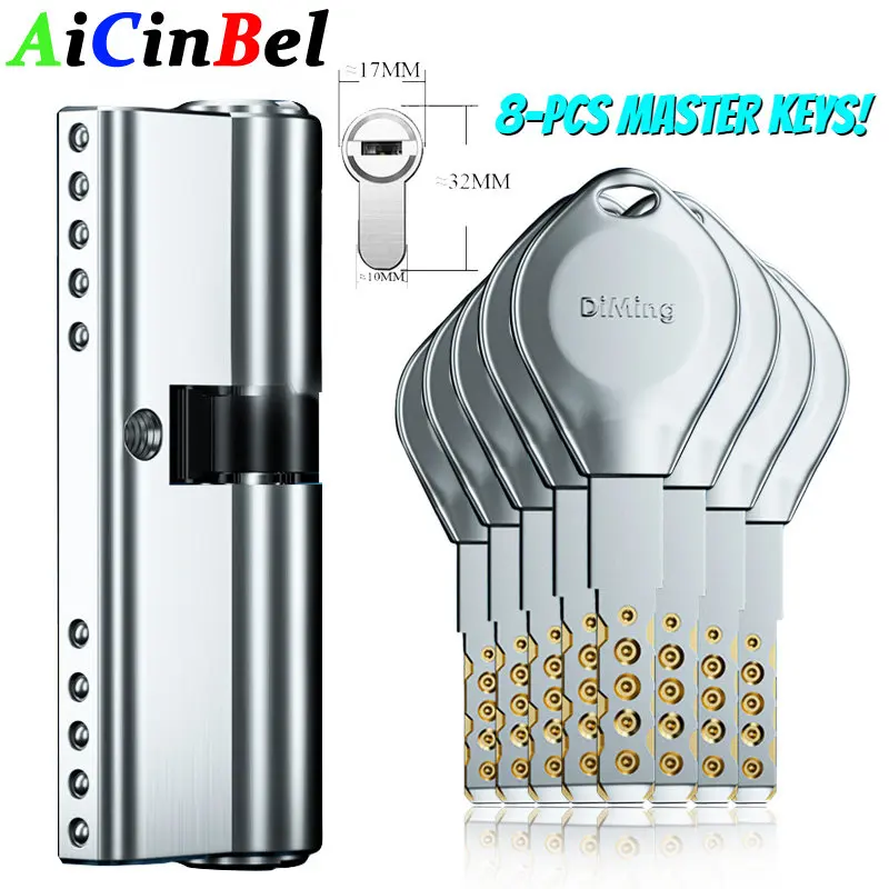 

High quality European standard lock cylinder,Anti-theft Door Lock Core Super C-class Door Lock Universal Household,8-Master Keys