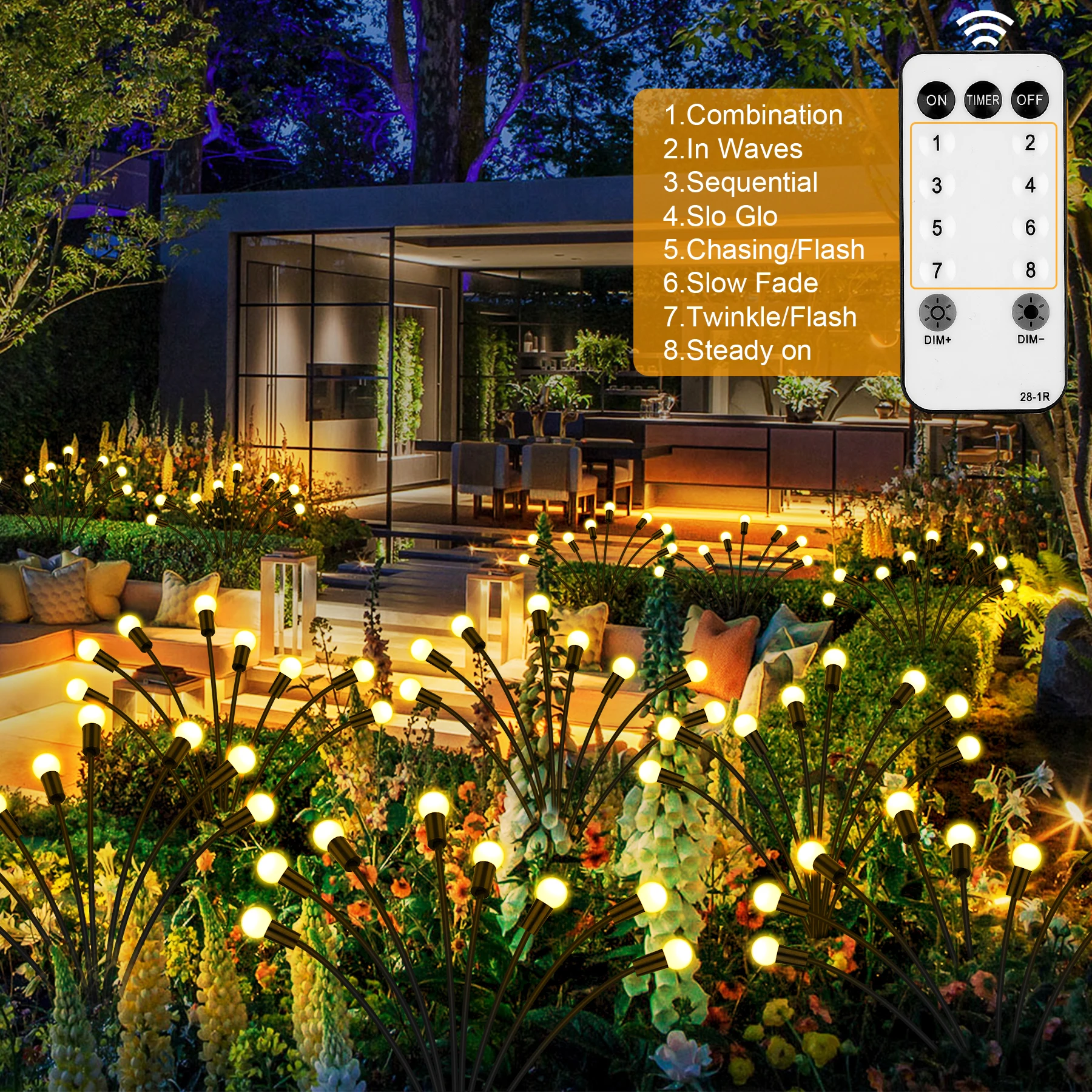 

6pcs EU/UK Plug Firefly Lights Outdoor IP65 Waterproof Garden Lights for Decoration Lawn Lamps Country House Balcony Decor Lamp