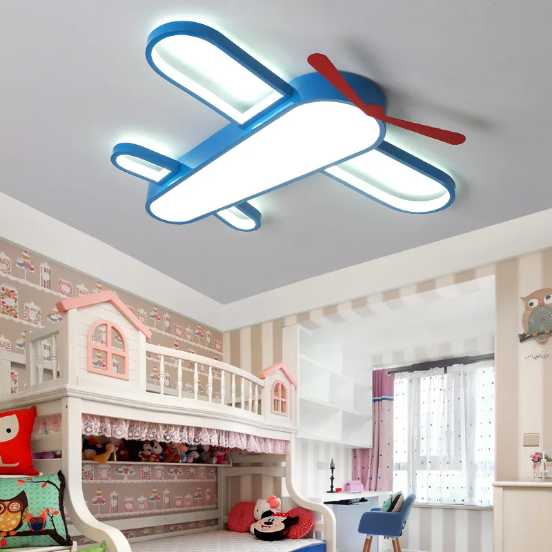 Nordic with remote ceiling lights home creative decoration airplane light smart led lamps living room boys room ceiling light