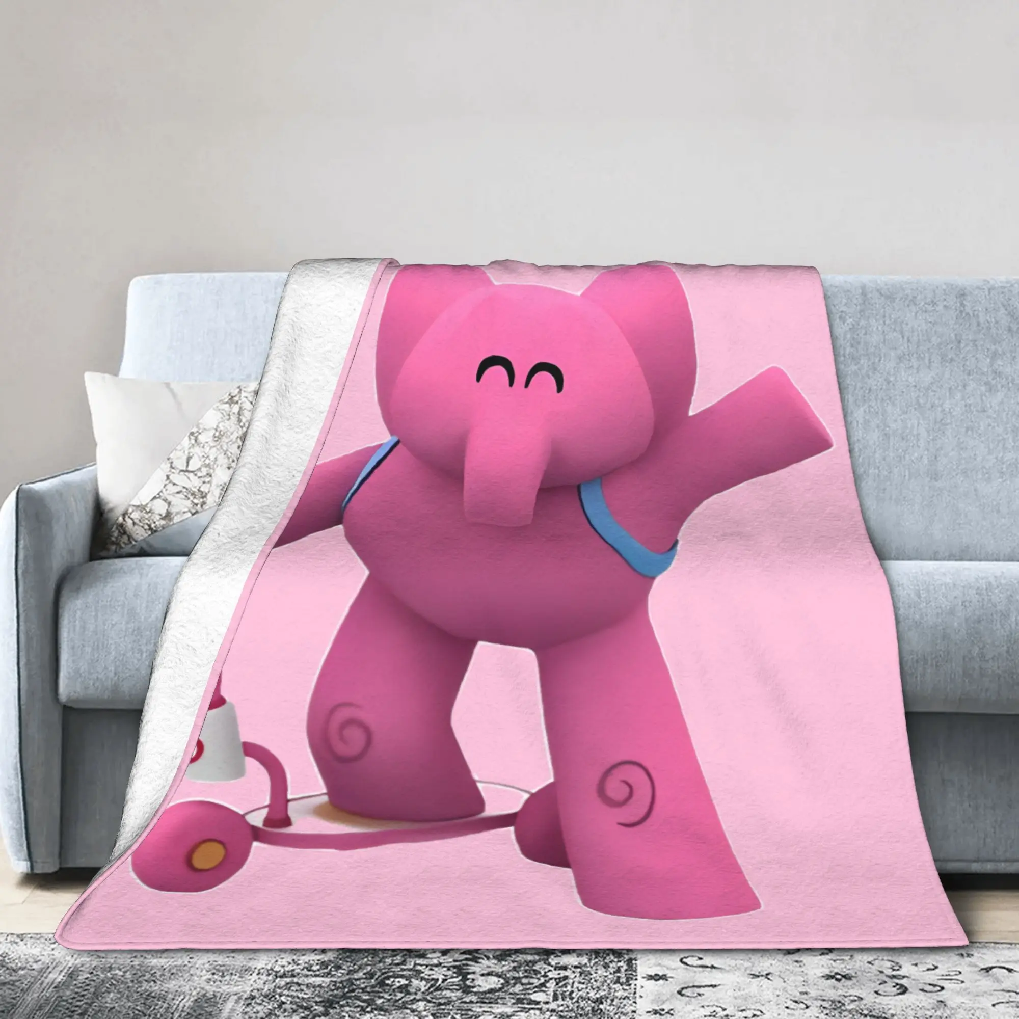Elly Pocoyoed Flannel Throw Blanket  Blanket for Sofa Car Super Warm Quilt,