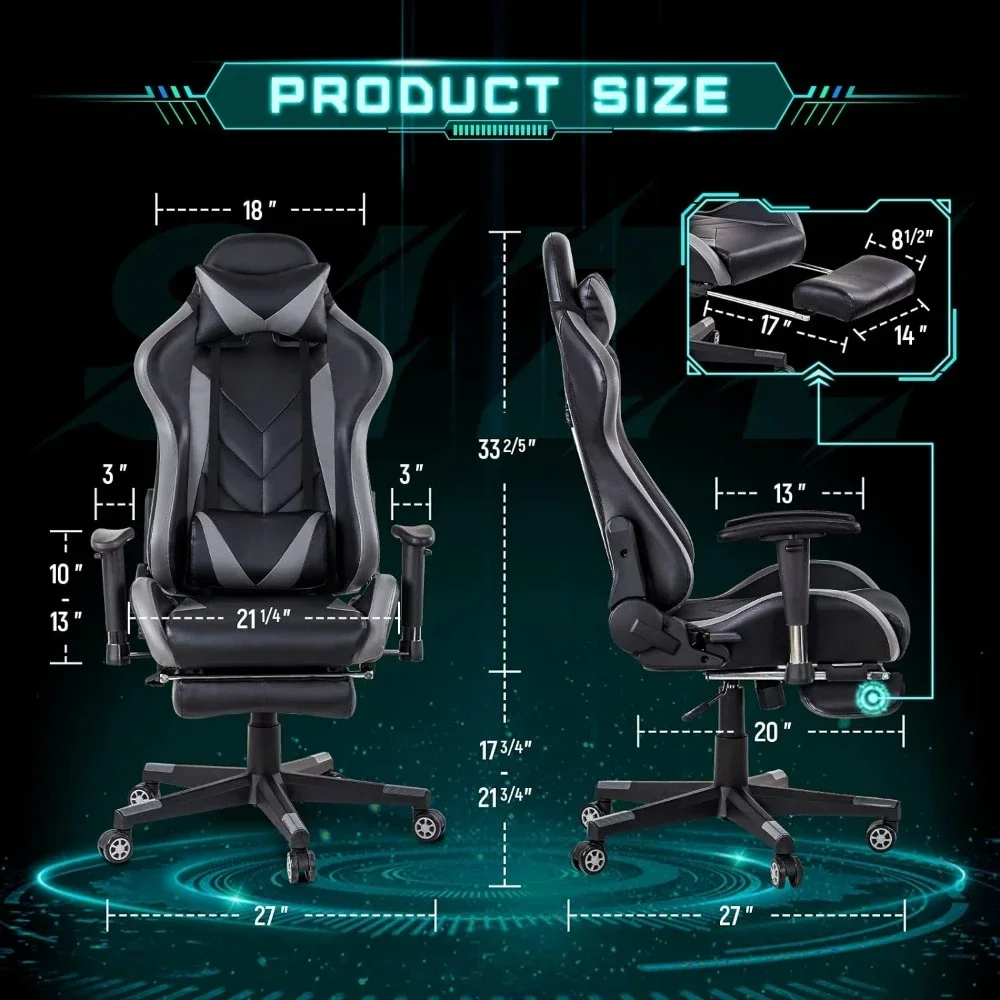 Gaming Chair High Back Ergonomic Computer Racing Chair Adjustable Office Chair With Footrest Gaming chairs