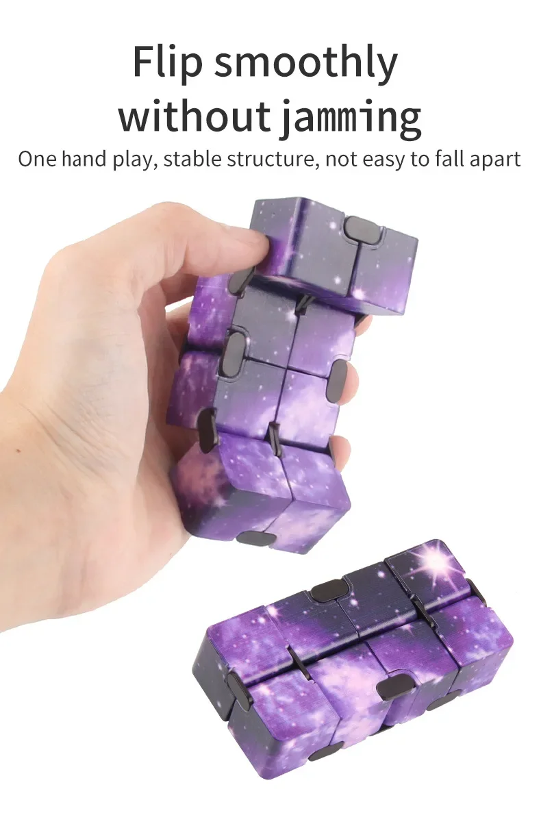 Starry Sky Infinity Cube Square Puzzle Toys Relieve Stress Hand Game Four Corner Maze Toys Children Adult Decompression fidget