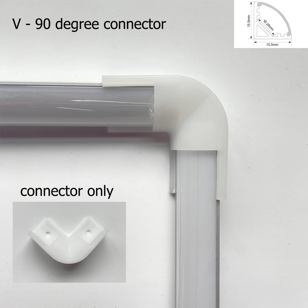 2-35 Stück/Set LED-Aluminiumprofil 0,5m/Stück U/V/W-Form Ecke für 5050 2835 LED-Streifenleuchten Kanalhalterung Weiße/Schwarze Abdeckung – Detail 17
