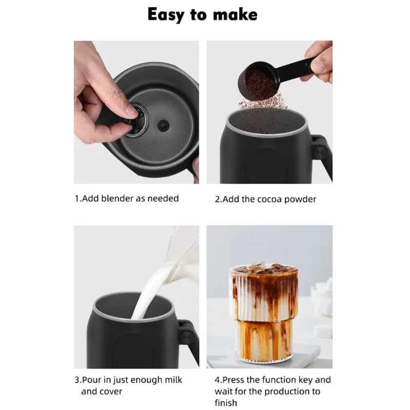 ماكينة صنع رغوة الحليب الكهربائية الأوتوماتيكية بسعة 250 مل، ماكينة صنع الرغوة الباردة، ماكينة صنع القهوة بالبخار الساخن #6