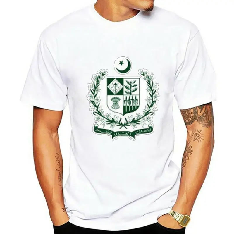 Pakistani Emblem T-Shirt Tee Shirt Free Sticker Pakistan Flag PAK PK Cotton Tee Shirt For Youth Middle-age Old Age