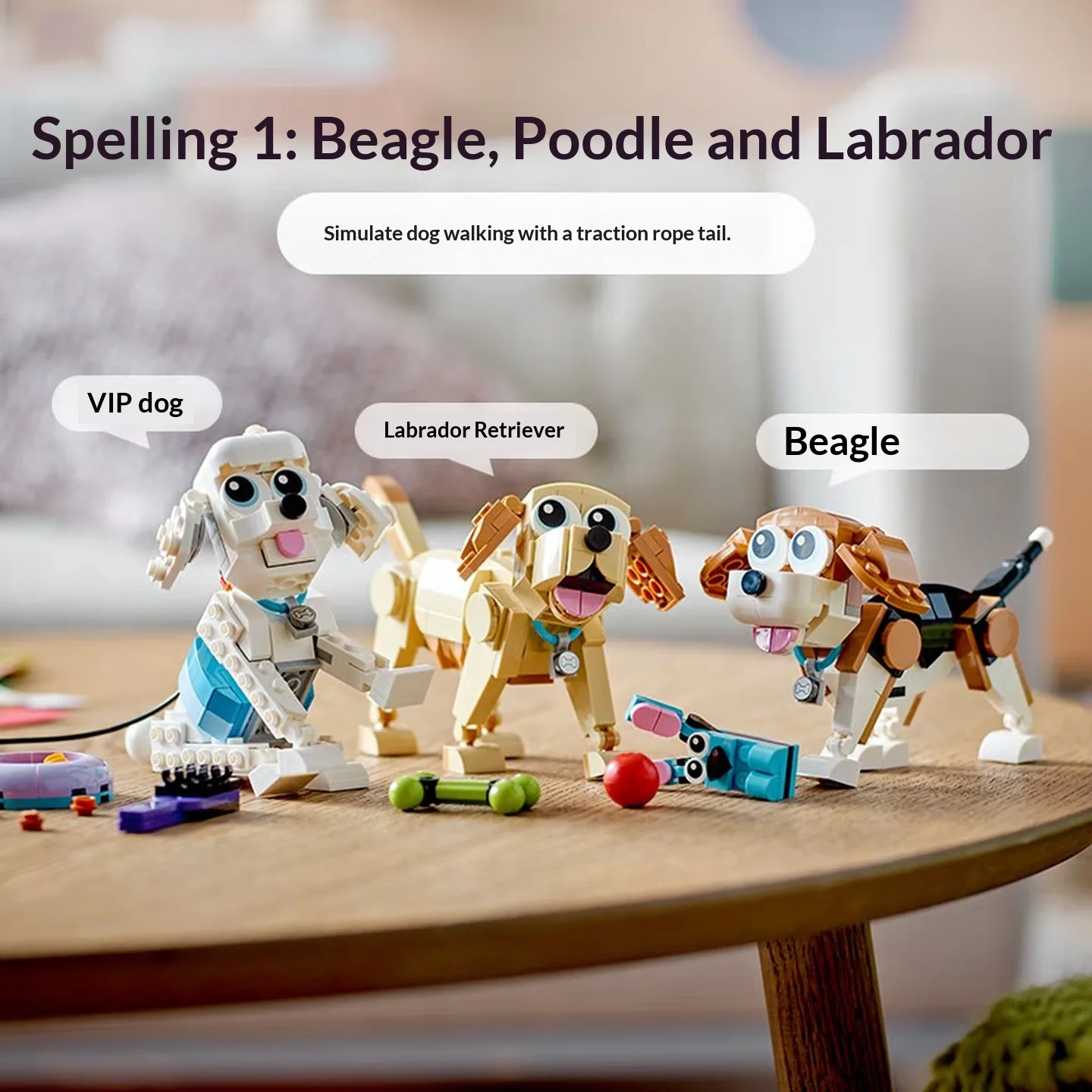 LEGO 3-en-1 série 31137 chiots mignons, garçons et filles assemble des blocs de construction, cadeau de jouets pour enfants