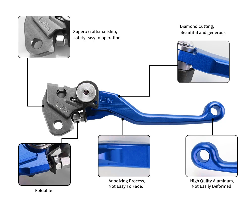 Leviers de frein d'embrayage de pivot de moto, poignée de levier de vélo, D343, Yamaha YZ250F, YZ 2025 F, 250F, 2024-250, 2015, 2023, 2022, 2021, 2020