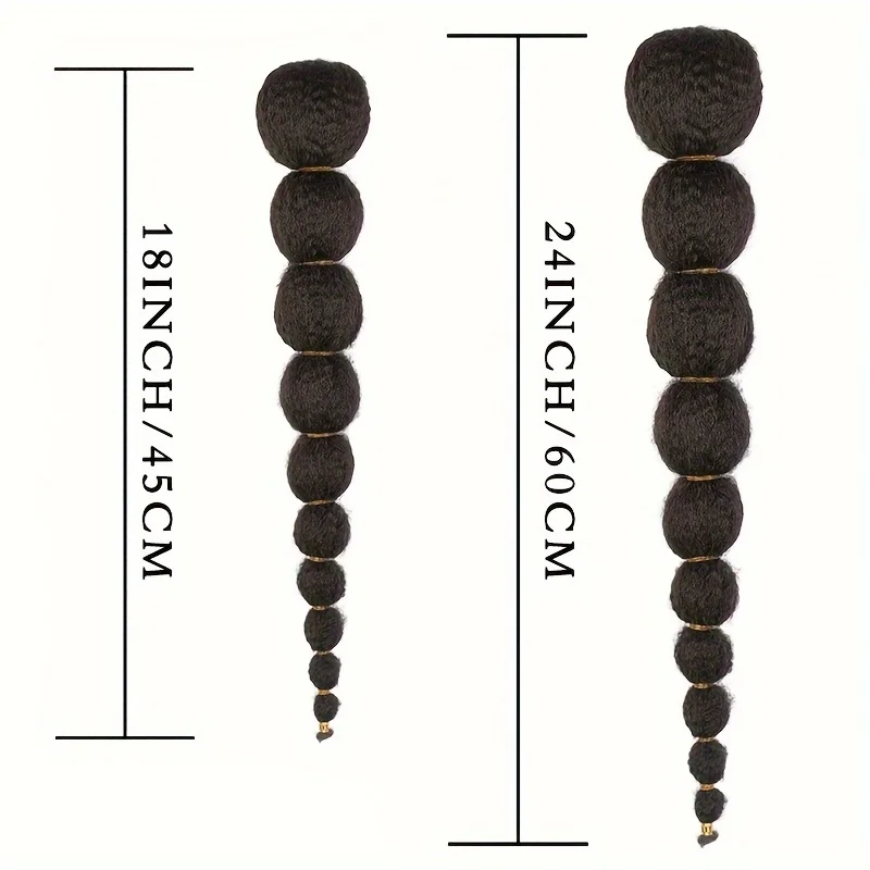 Kinky Afro Bubble Ponytail Extension ผมสังเคราะห์ชิ้นป้องกันสไตล์
