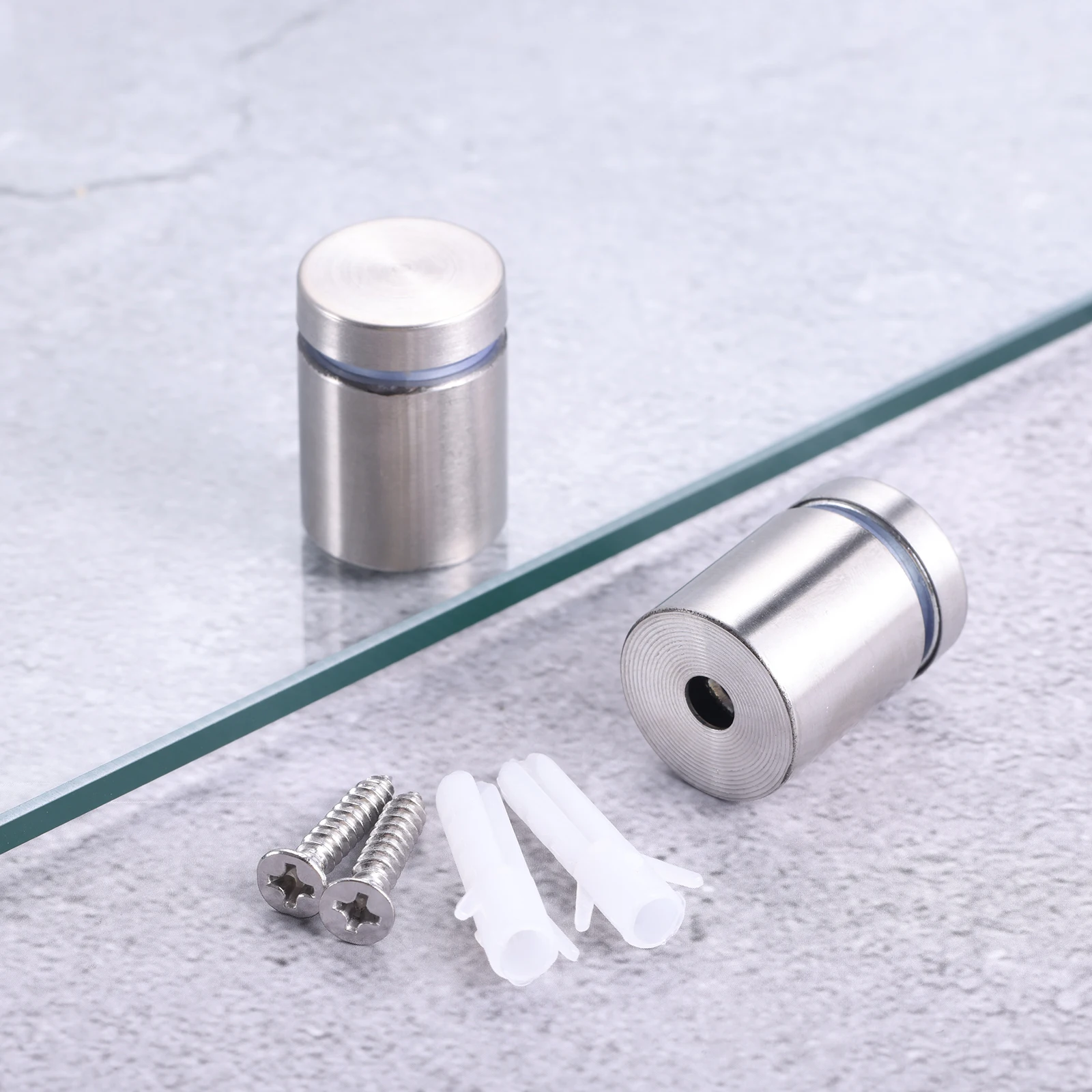 16pcs Standoff Screws Silver Stainless Steel 19x25mm for Advertise Picture Frame Glass Sign Fixing Nail Holder Easy to Install