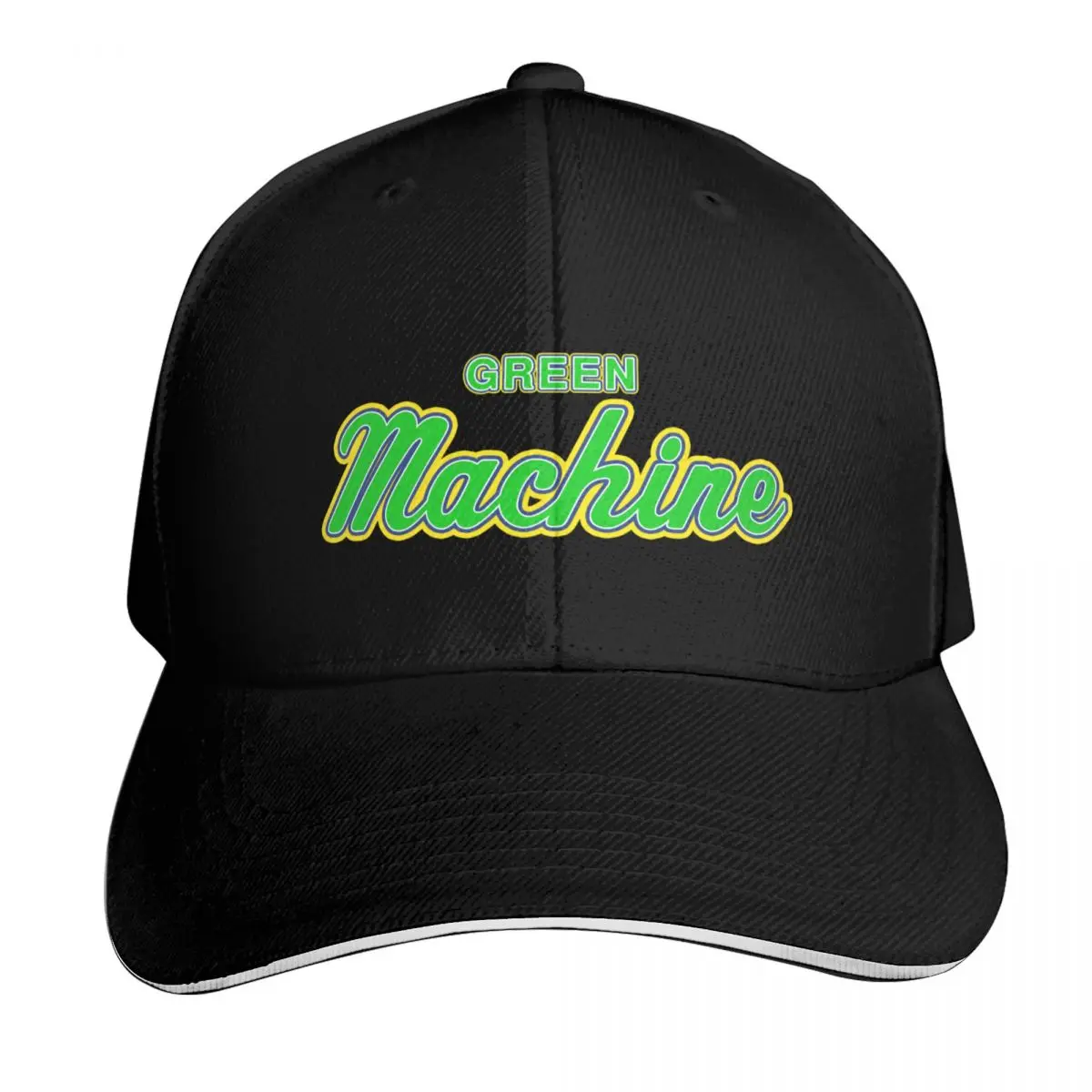 Green Machine Baseball Cap Strapback Dad Hat Six Panel Structured Crown Sun Protection UPF 50+