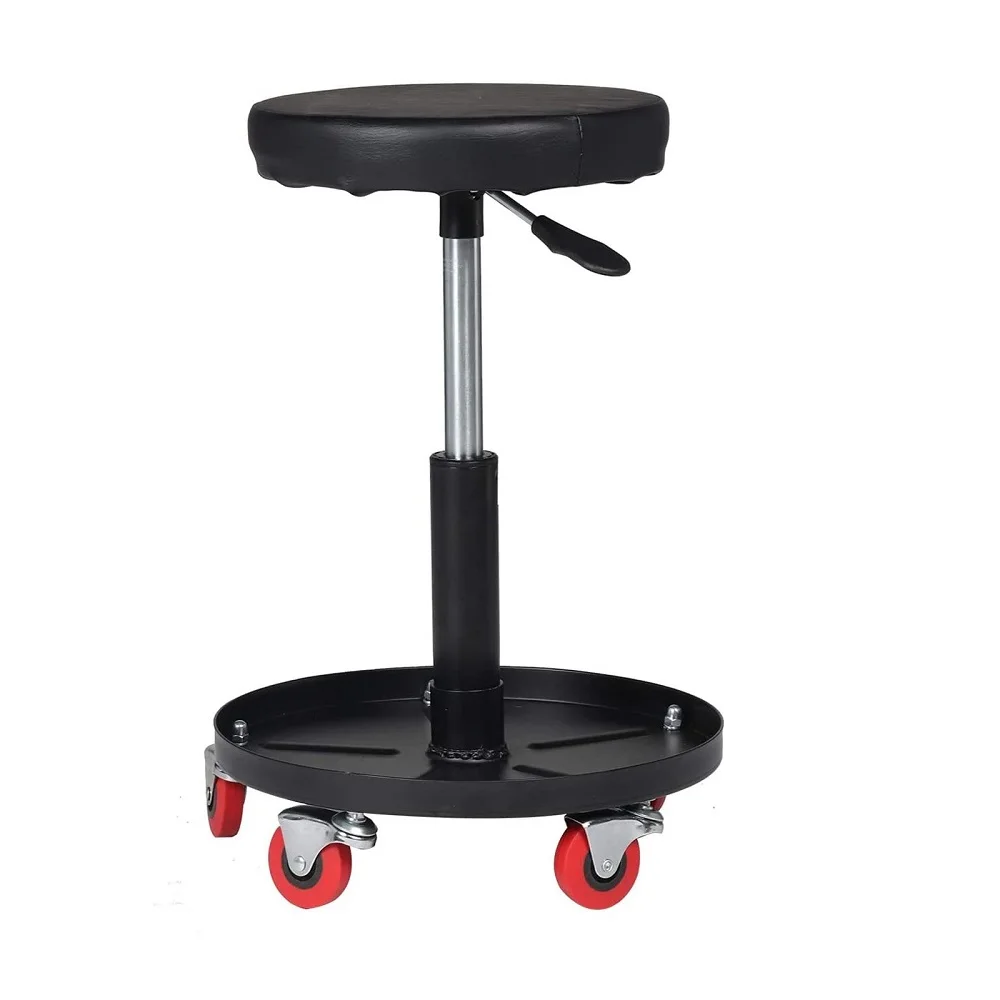 Workshop Creeper Stool Seat Pneumatic Mechanic Round Car Bike Garage Black Chair