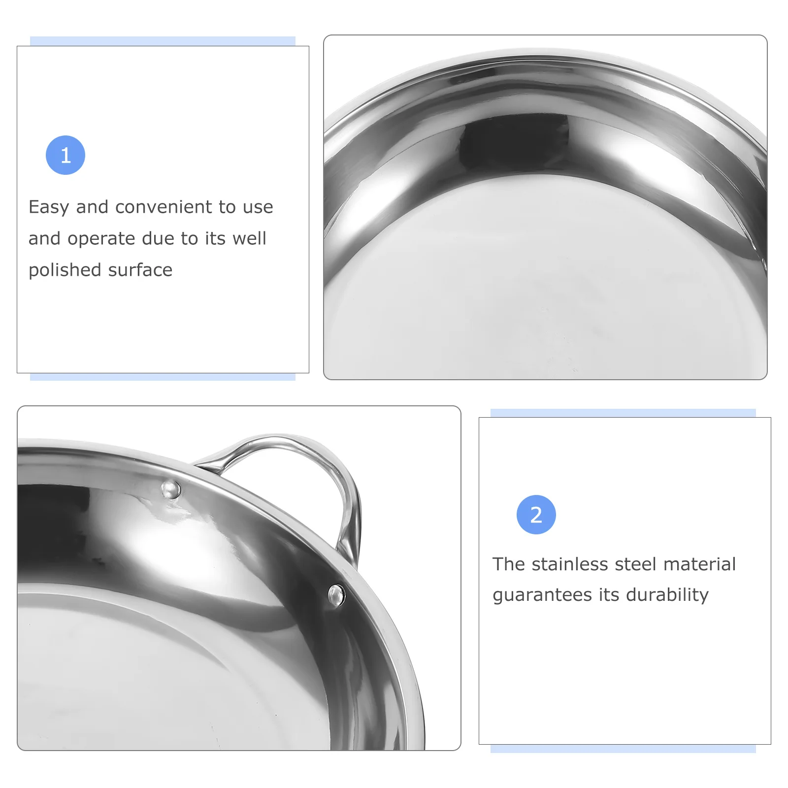 

Stainless Steel Hot Cooking Pan Seafood Dry With Handles Large Cooking Pot Durable Heat Resistant Rapid Heating Large Stock Pot