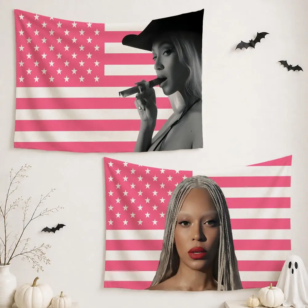 Singer B-Beyonce Tapestry Wall Hanging Tapestry Aesthetic Room Decor Banners for Bedroom Living Room Outdoor Party