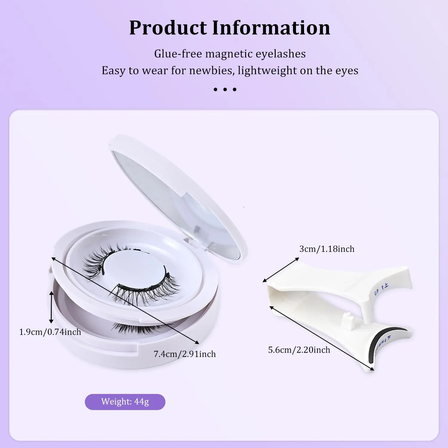 マグネットつけまつげ（アプリケーター付き） - 接着剤不要、初心者向け再利用可能つけまつげキット、軽量で自然なマグネットつけまつげ