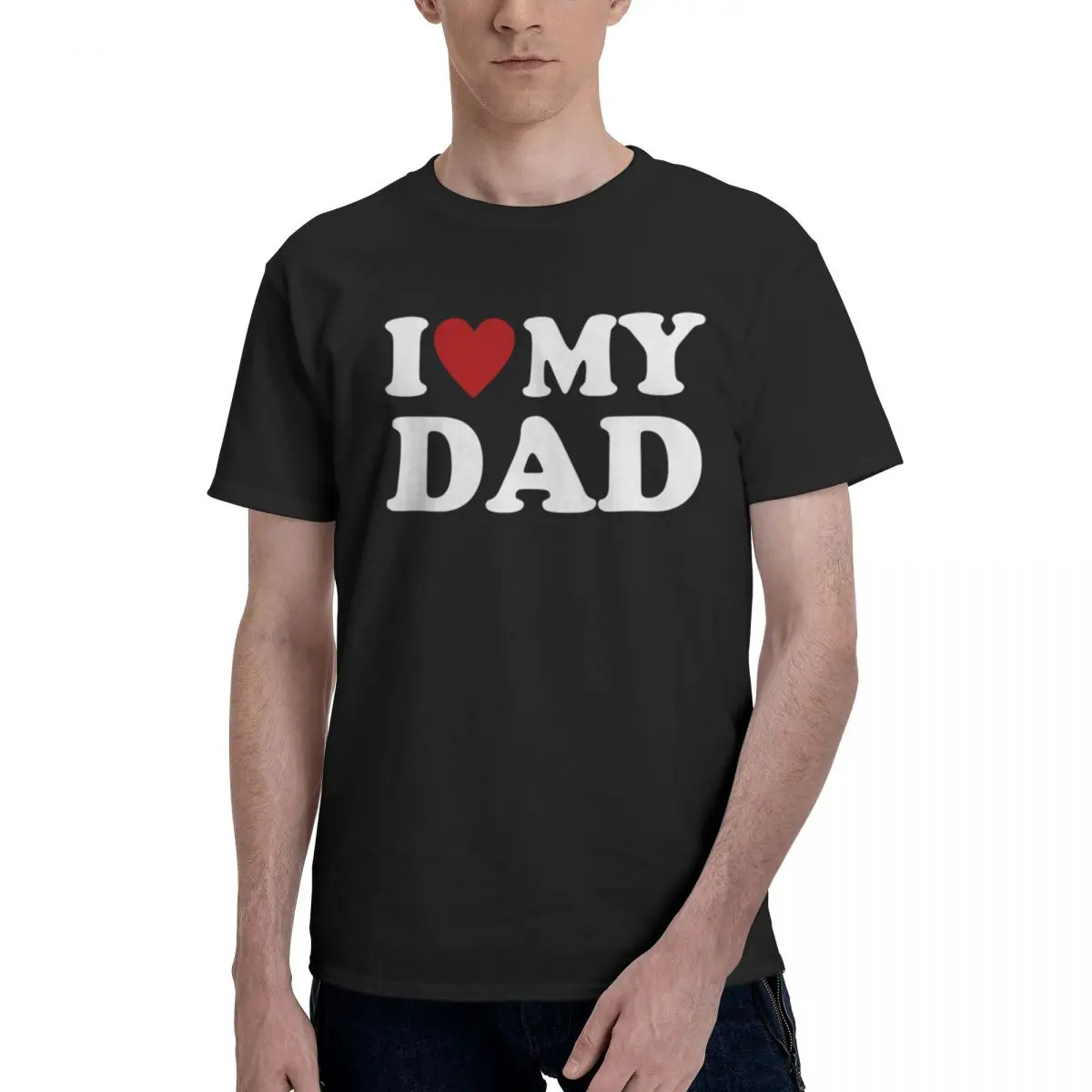 

I Love My Dad Red Heart Symbol Letters Family 100% Cotton Casual Breathable Confortable Cute Football Shirts 2025 Funny Shirt