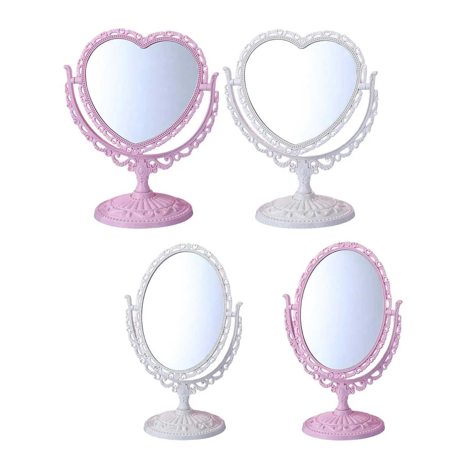 Desktop Makeup Mirror Retro Swivel for Centerpieces Bathroom Girls