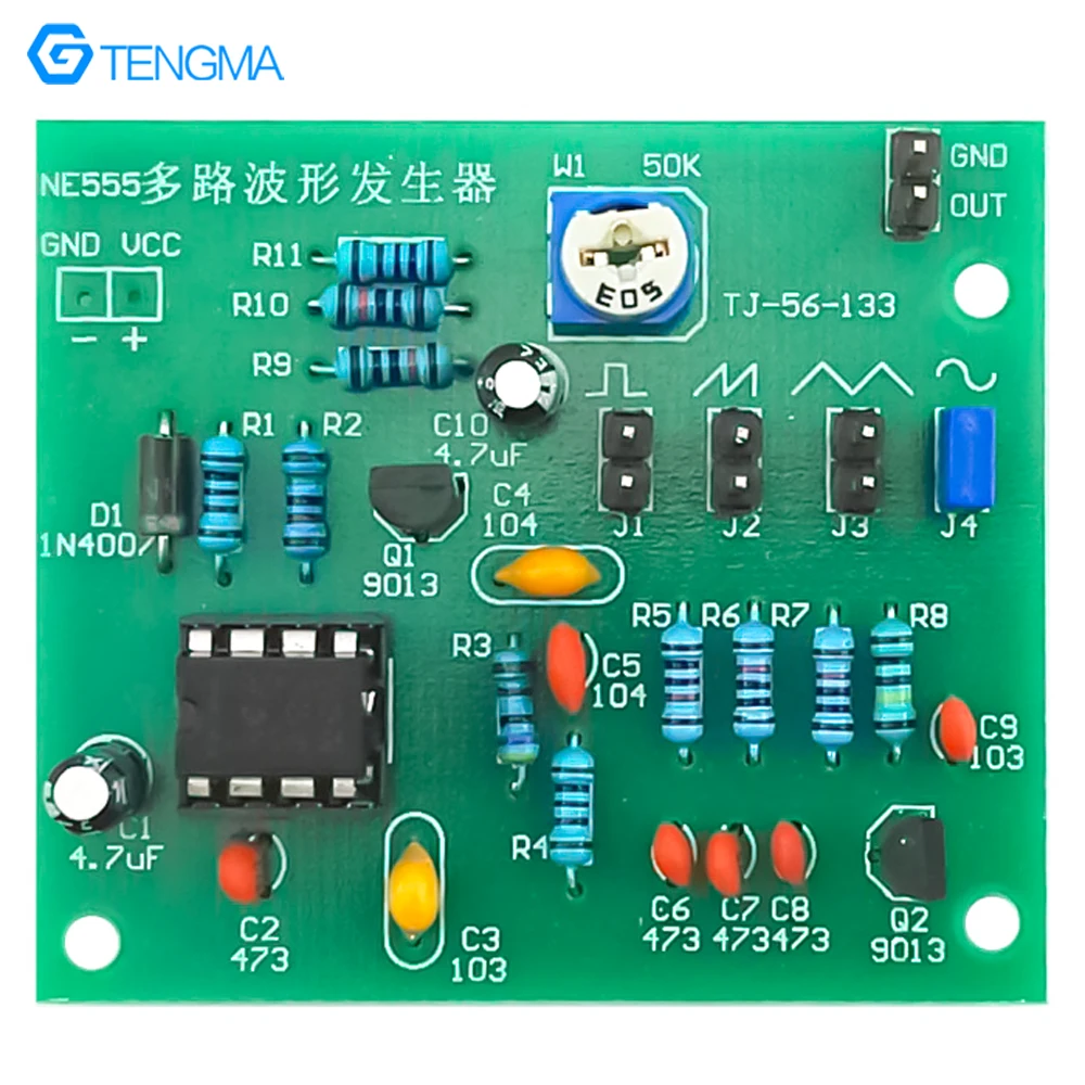 NE555 generatore di forme d\'onda multicanale triangolo sinusoidale onda quadrata dente di sega produzione di saldatura a circuito elettronico Kit